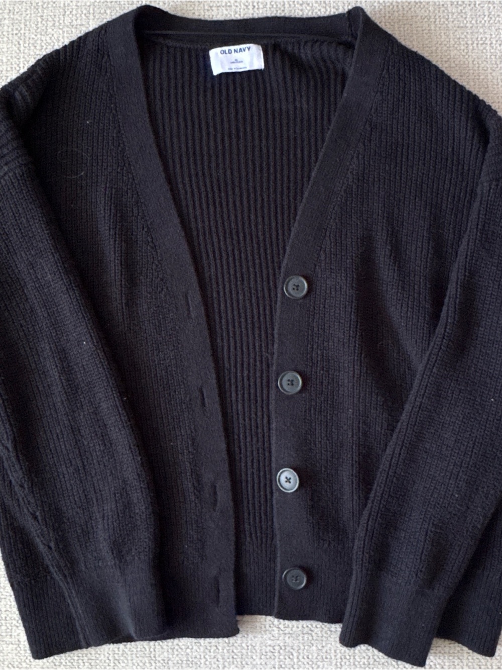 Old Navy Black V‑Neck Button Front Cardigan